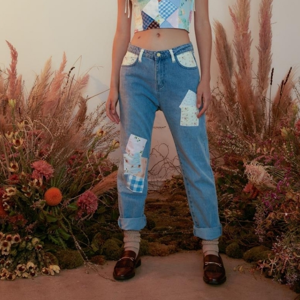 Dolls kill patchwork denim Jeans